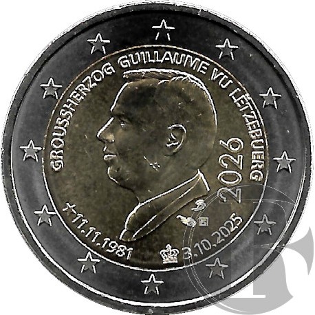 Luxemburgo. 2026. 2 Euro (SC) Gran Duque Guillermo