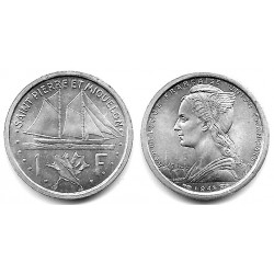 (1) San Pedro y Miquelón. 1948. 1 Franc (SC)