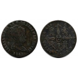 Isabel II. 1849. 8 Maravedí (BC+) Ceca de Jubia