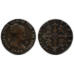 Isabel II. 1843. 8 Maravedí (BC+) Ceca de Jubia