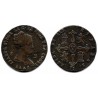 Isabel II. 1843. 8 Maravedí (BC+) Ceca de Jubia
