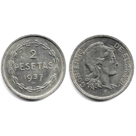 Gobierno de Euzkadi. 1937. 2 Pesetas (MBC)