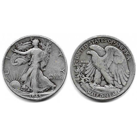 (142) Estados Unidos de América. 1945. Half Dollar (BC+/BC) (Plata)