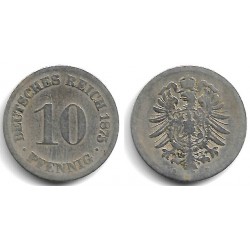 (4) Imperio Alemán. 1875(D). 10 Pfennig (BC-)