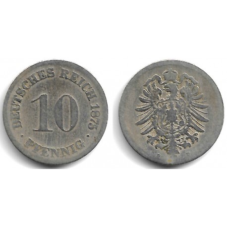 (4) Imperio Alemán. 1875(D). 10 Pfennig (BC-)