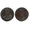 Isabel II. 1846. 6 Cuartos (MBC) Ceca de Cataluña, 7 Pétalos