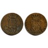 Isabel II. 1846. 6 Cuartos (BC+/MBC-) Ceca de Cataluña, 7 Pétalos