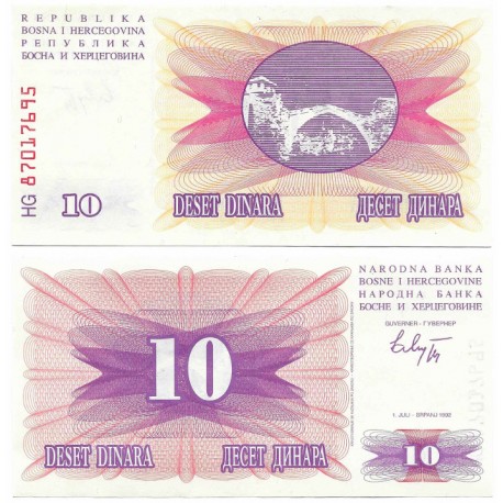 (10a) Bosnia-Hercegovina. 1992. 10 Dinara (SC)
