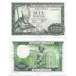 Estado Español. 1965. 1000 Pesetas (EBC-/MBC+) Serie F, Leves Manchas