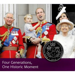 Gran Bretaña. 2018. 5 Pounds (SC) Four Generations, One Historic Moment