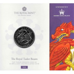 Gran Bretaña. 2024. 5 Pounds (SC) The Royal Tudor Beasts