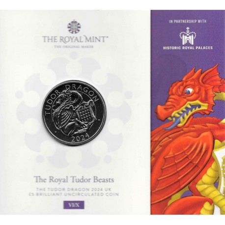 Gran Bretaña. 2024. 5 Pounds (SC) The Royal Tudor Beasts