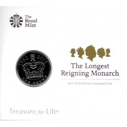 Gran Bretaña. 2015. 1 Crown (SC) The Longest Reigning Monarch