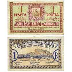 Alicante. 1937. 1 Peseta (MBC+)