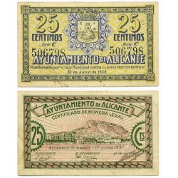 Alicante. 1937. 25 Céntimos (EBC+)