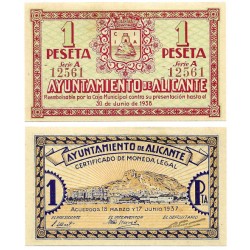Alicante. 1937. 1 Peseta (SC)