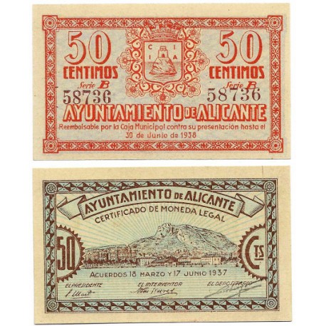 Alicante. 1937. 50 Céntimos (SC)