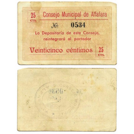 Alfafara. Sin Fecha. 25 Céntimos (MBC+)
