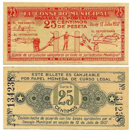 Alcoy. 1937. 25 Céntimos (SC)
