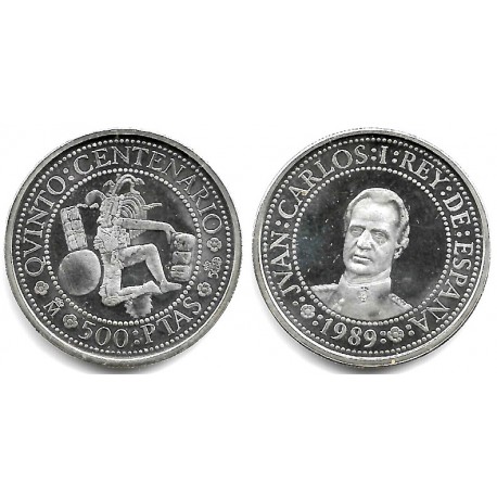 España. 1989. 500 Pesetas (EBC+) (Plata) 6,75 gr. de .925 Milésimas