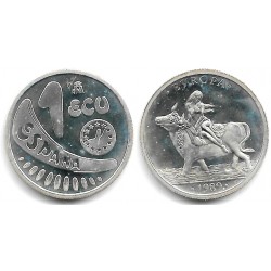 España. 1989. 1 Ecu (EBC+) (Plata) 6,72 gr. de .925 Milésimas