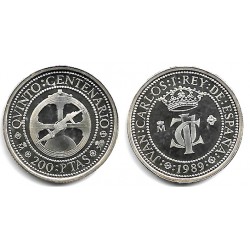 España. 1989. 200 Pesetas (EBC+) (Plata) 3,37 gr. de .925 Milésimas