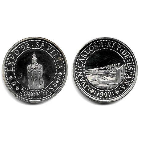 España. 1992. 200 Pesetas (EBC+) (Plata) 3,37 gr. de .925 Milésimas