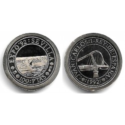 España. 1992. 100 Pesetas (EBC+) (Plata) 1,68 gr. de .925 Milésimas