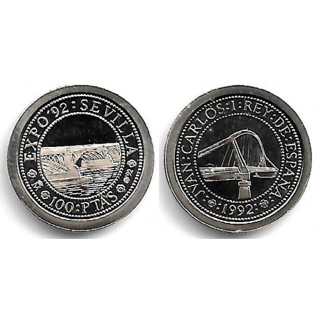 España. 1992. 100 Pesetas (EBC+) (Plata) 1,68 gr. de .925 Milésimas