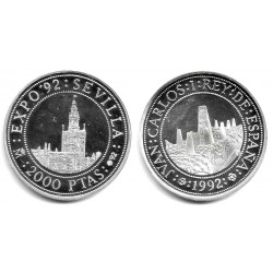 España. 1992. 2000 Pesetas (EBC+) (Plata) 27gr. de .925 Milésimas