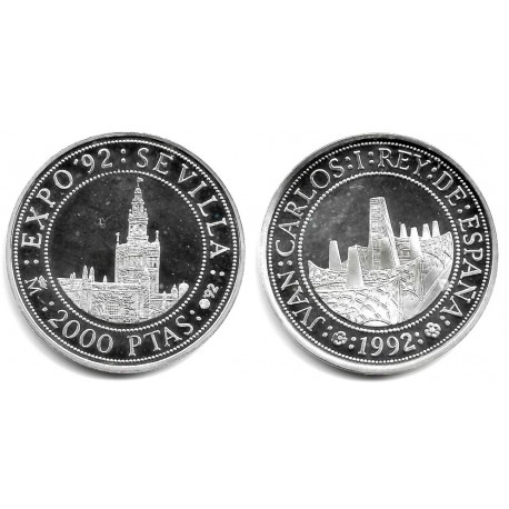 España. 1992. 2000 Pesetas (EBC+) (Plata) 27gr. de .925 Milésimas