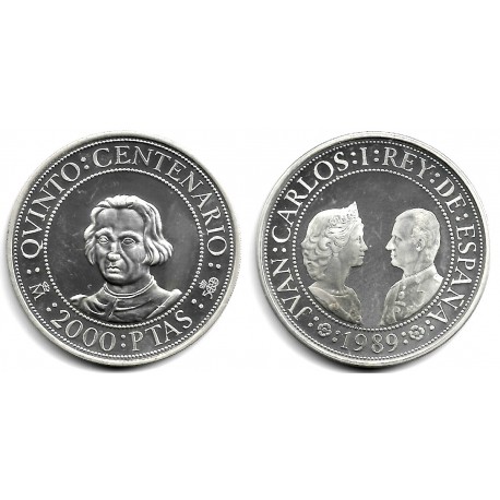 España. 1989. 2000 Pesetas (EBC+) (Plata) 27gr. de .925 Milésimas