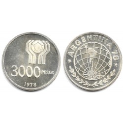 (80) Argentina. 1978. 3000 Pesos (EBC+) (Plata)
