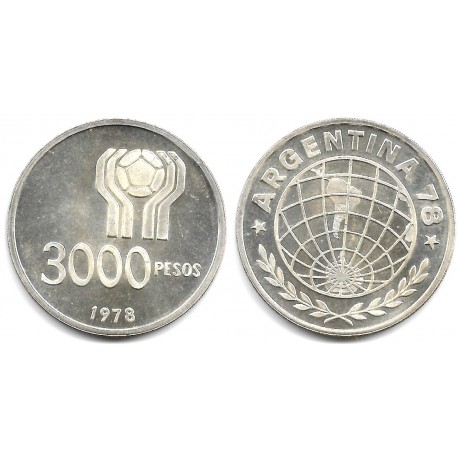 (80) Argentina. 1978. 3000 Pesos (EBC+) (Plata)