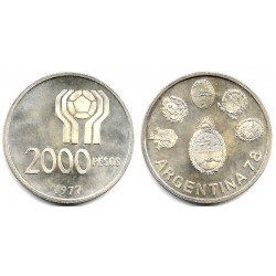 (79) Argentina. 1977. 2000 Pesos (EBC+) (Plata)