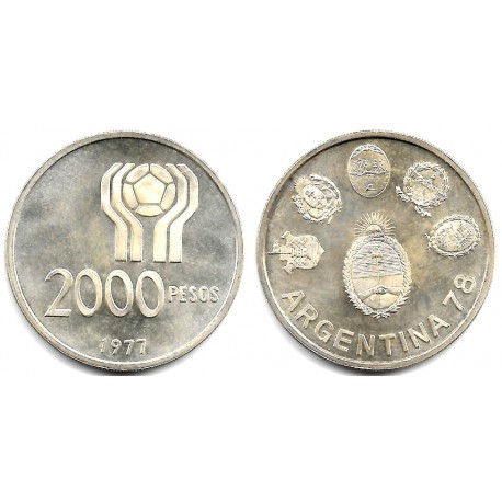 (79) Argentina. 1977. 2000 Pesos (EBC+) (Plata)