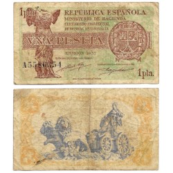 España (II República). 1937. 1 Peseta (BC) Serie A