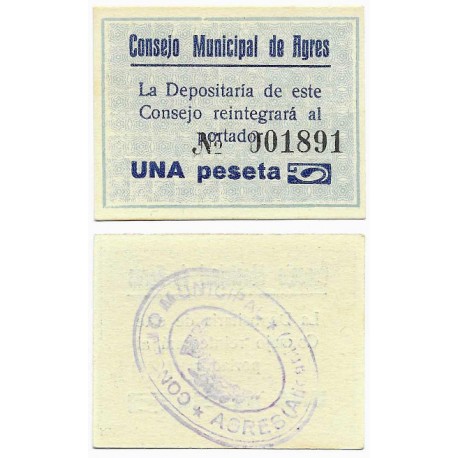 Agres. Sin Fecha. 1 Peseta (SC)