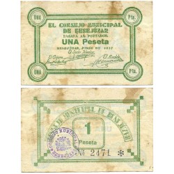 Benejúzar. 1937. 1 Peseta (EBC) Manchas