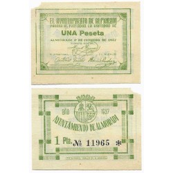 Almoradi. 1937. 1 Peseta (EBC) Esquina Rota