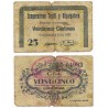 Crevillente (Cooperativas Textil y Alpargatera). 1937. 25 Céntimos (RC+)