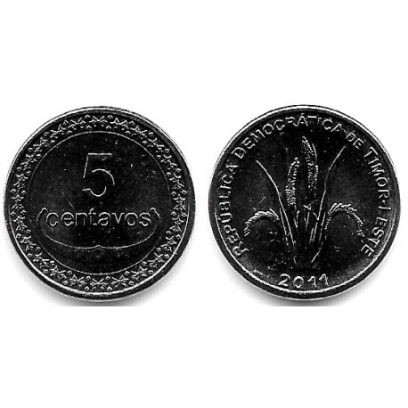 (2) Timor Oriental. 2011. 5 Centavos (SC)