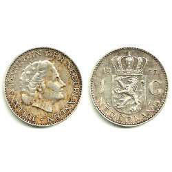 (184) Países Bajos. 1955. 1 Gulden (MBC) (Plata)