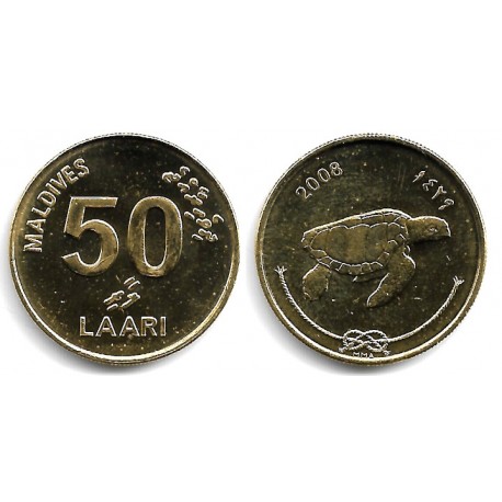 (72a) Maldivas. 2008. 50 Laari (SC)