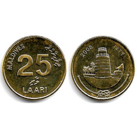 (71a) Maldivas. 2008. 25 Laari (SC)