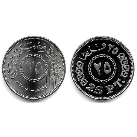 (991) Egipto. 2008. 25 Piastres (SC)