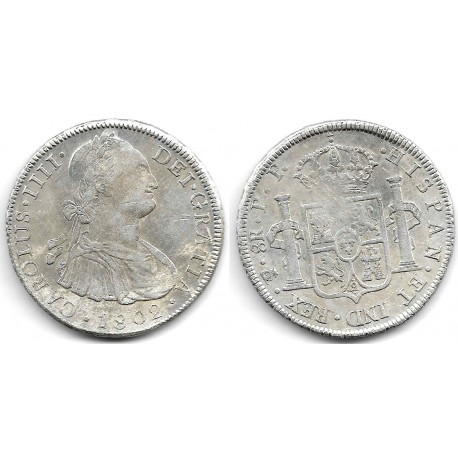 Carlos IV. 1802. 8 Reales (MBC-) (Plata) Ceca de Potosí PP