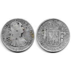 Carlos IV. 1806. 8 Reales (BC+) (Plata) Ceca de Méjico TH, Resellos Orientales