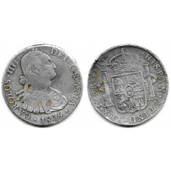 Carlos IV. 1805. 8 Reales (MBC-) (Plata) Ceca de Méjico TH