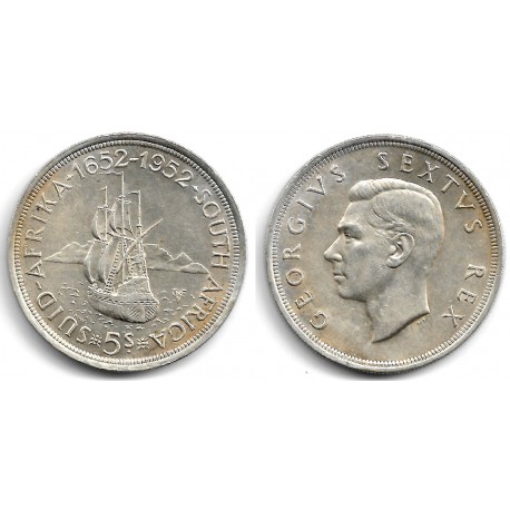 (41) Sudáfrica. 1952. 5 Shillings (EBC) (Plata)